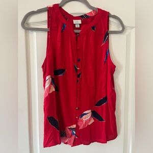 A New Day Matching Button Down Sleeveless Rayon Blouse Summer Size XS